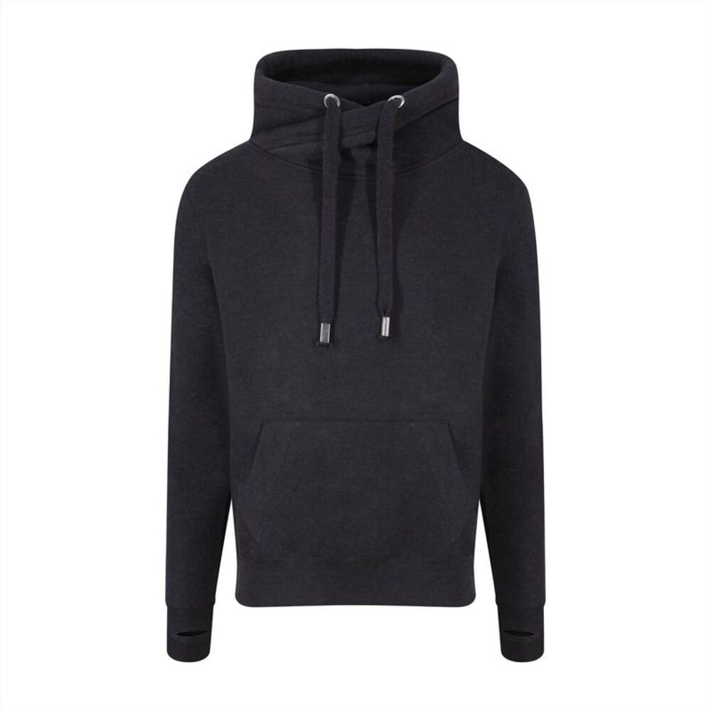 AWDis Hoods Mens Cross Neck Hoodie / Black Smoke